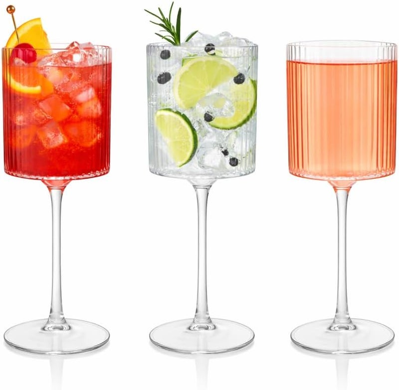 Oojami 36 Pack Clear Plastic Champagne Flutes, 8.5oz Ribbed Disposable Champagne Glasses, Long Stem Vintage Mimosa & Sparkling Wine Cups for Weddings, Parties, Celebrations - Image 4